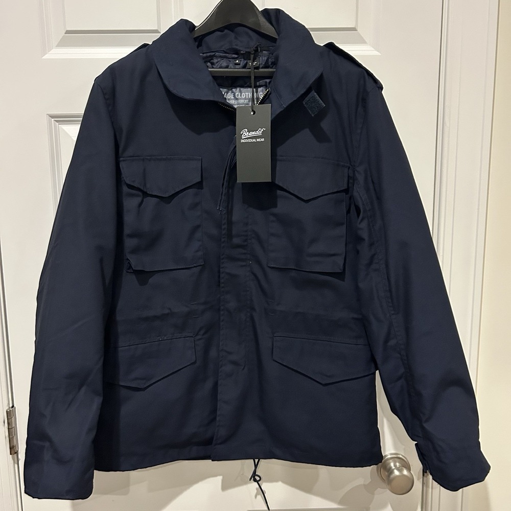 NWT Brandit Mens Small M65 Classic Field Jacket Navy Blue Tactical Military Coat